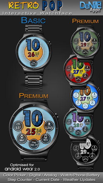 Retro Pop HD Watch Face - Image screenshot of android app