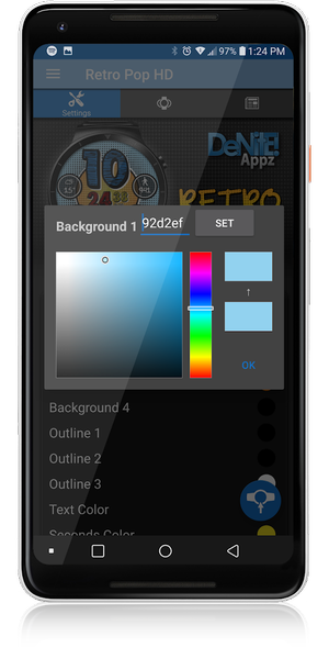 Retro Pop HD Watch Face - Image screenshot of android app