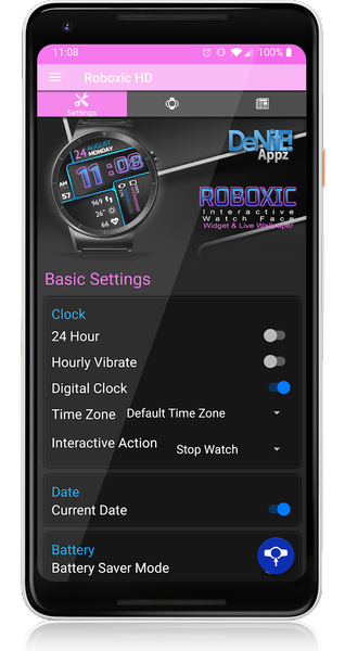 Roboxic HD Watch Face - Image screenshot of android app