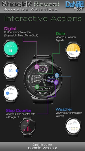 ShockR ReVeal HD Watch Face - Image screenshot of android app
