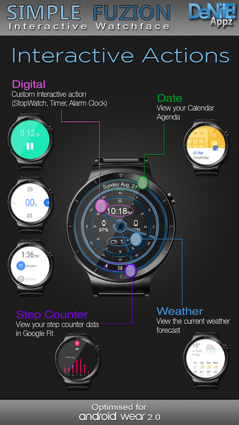 Simple Fuzion HD Watch Face & Clock Widget - Image screenshot of android app