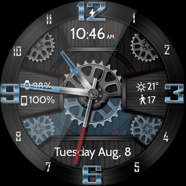 Wooden Gears HD Watch Face - Image screenshot of android app