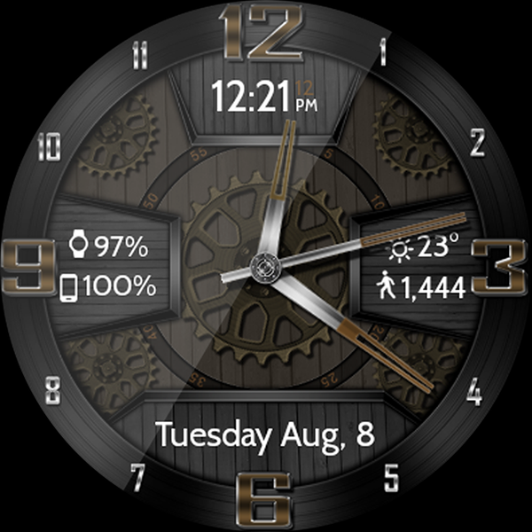 Wooden Gears HD Watch Face - Image screenshot of android app