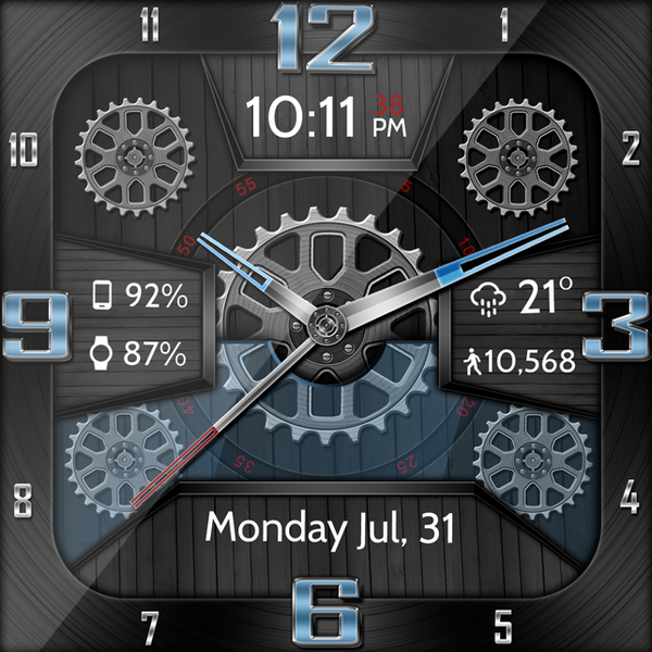 Wooden Gears HD Watch Face - Image screenshot of android app