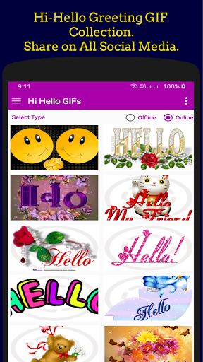 Hi Hello GIF Collection. - Image screenshot of android app