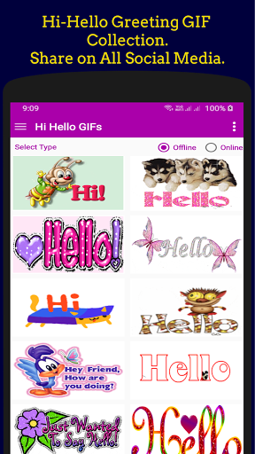 Hi Hello GIF Collection. - Image screenshot of android app