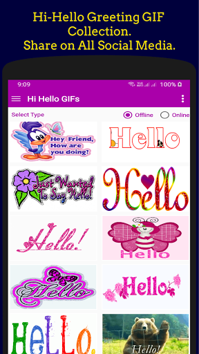 Hi Hello GIF Collection. - Image screenshot of android app