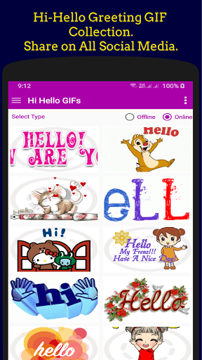 Hi Hello GIF Collection. - Image screenshot of android app