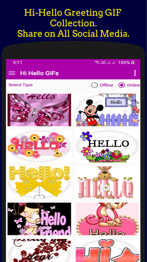 Hi Hello GIF Collection. - Image screenshot of android app