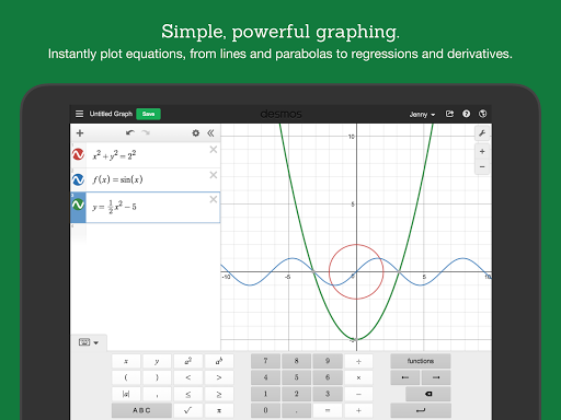 Desmos Graphing Calculator - Image screenshot of android app