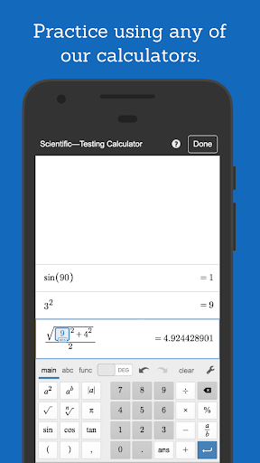 Desmos Test Mode - Image screenshot of android app