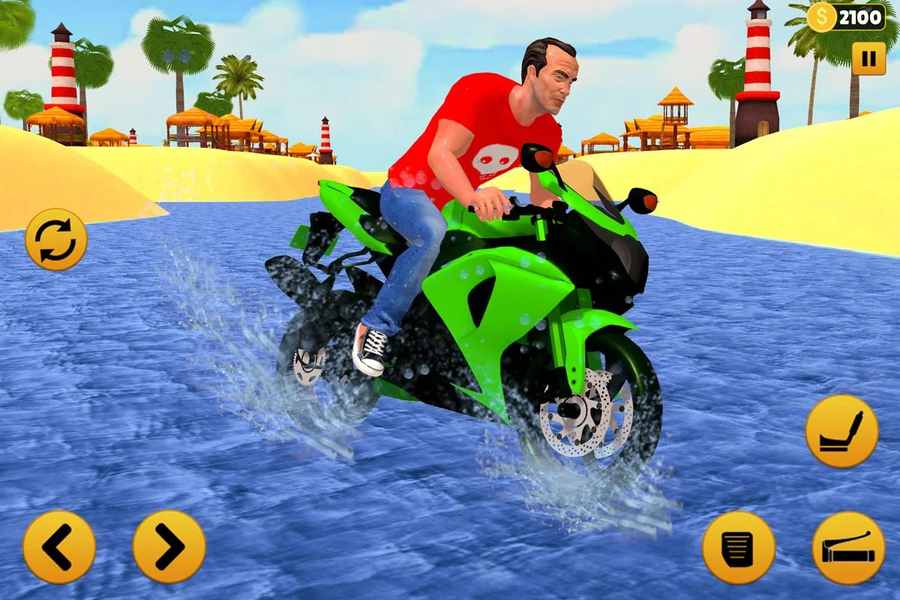 Beach Water Surfer Bike Rider: Motorcycle Stunts - عکس بازی موبایلی اندروید
