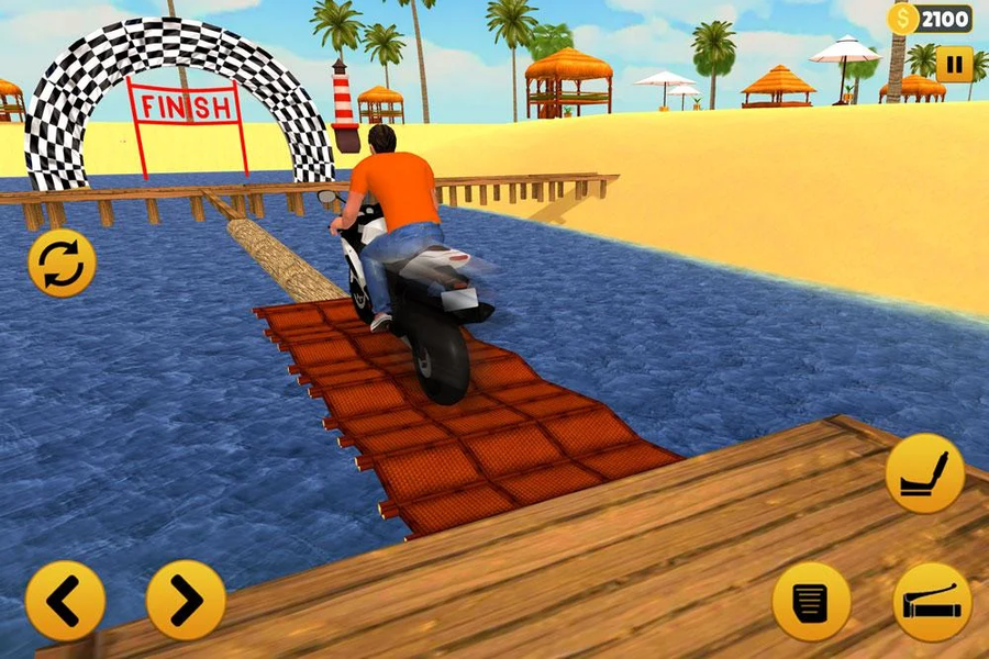 Beach Water Surfer Bike Rider: Motorcycle Stunts - عکس بازی موبایلی اندروید