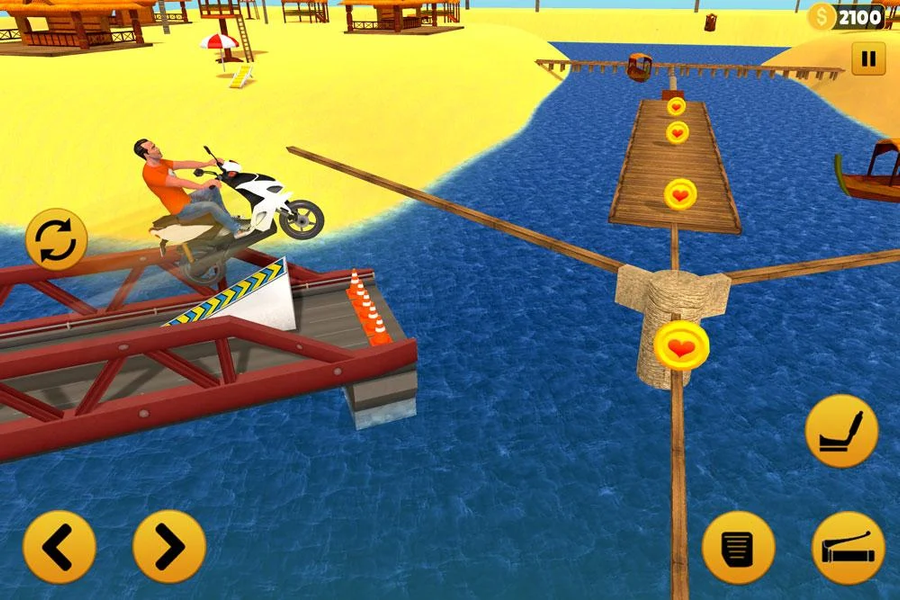 Beach Water Surfer Bike Rider: Motorcycle Stunts - عکس بازی موبایلی اندروید