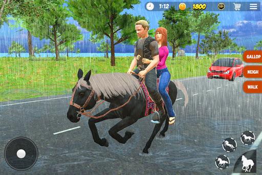 Offroad Horse Taxi Driver Sim - Gameplay image of android game