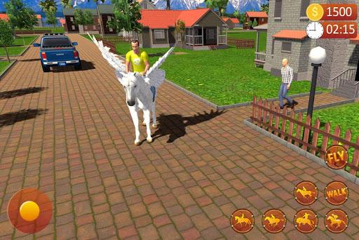 Unicorn Horse Taxi Driving 3D - Gameplay image of android game