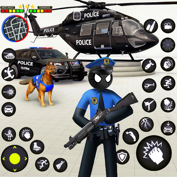 Stickman Gangster Crime Games - Gameplay image of android game
