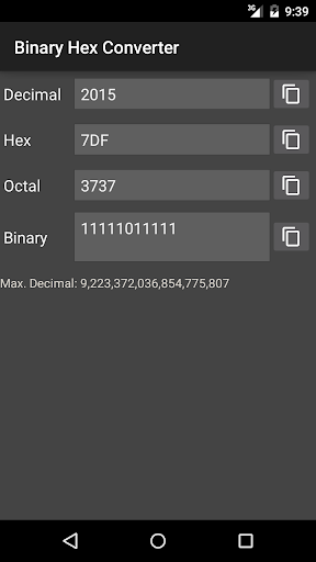 Binary Hex Converter - عکس برنامه موبایلی اندروید