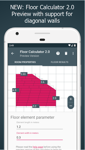 Floor Calculator: Plan & install flooring - Image screenshot of android app