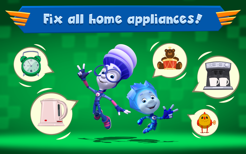 The Fixies Helicopter Game! - فیکسیها و هلیکوپتر - عکس بازی موبایلی اندروید