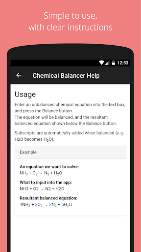 Chemical Balancer – Chemical Equation Balancer - عکس برنامه موبایلی اندروید