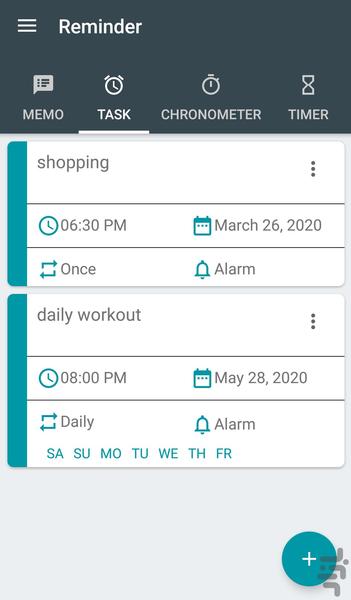 Reminder: alarm+stopwatch+timer - Image screenshot of android app