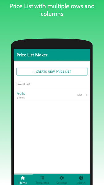 Price List Maker - عکس برنامه موبایلی اندروید