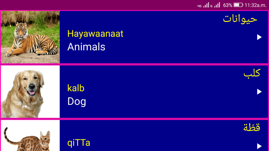 Learn Arabic From English - عکس برنامه موبایلی اندروید
