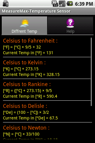 Temperature Sensor Thermometer - Image screenshot of android app