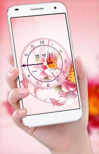 Flower Clock Live Wallpaper - Image screenshot of android app