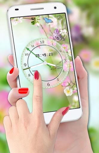 Flower Clock Live Wallpaper - Image screenshot of android app