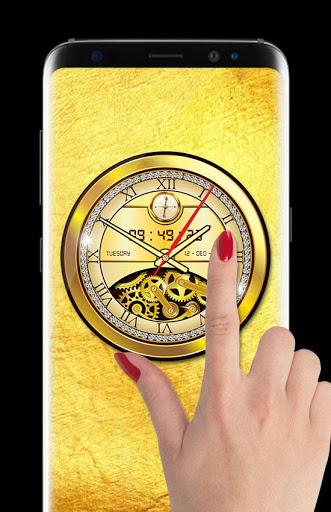 Luxury Gold Clock Live Wallpaper HD: Golden Theme - عکس برنامه موبایلی اندروید