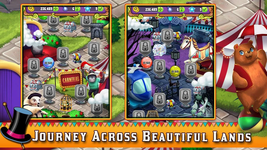 Mahjong Magic: Carnival Tour - Gameplay image of android game
