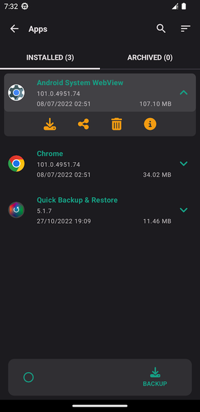 Quick Backup & Restore - عکس برنامه موبایلی اندروید