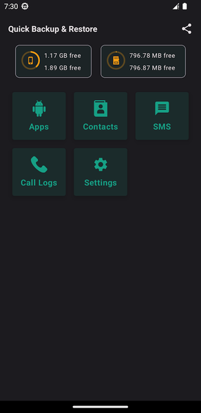 Quick Backup & Restore - عکس برنامه موبایلی اندروید