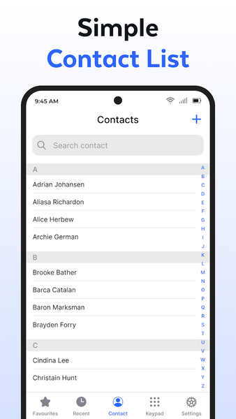 Contacts - عکس برنامه موبایلی اندروید