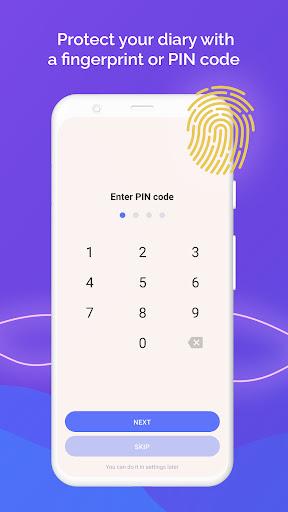 Diary with fingerprint lock - Image screenshot of android app