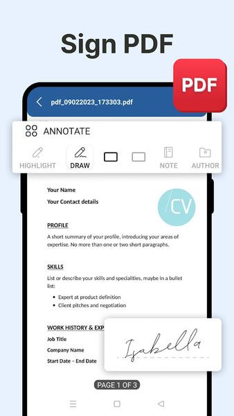 Office Reader Document Scanner - عکس برنامه موبایلی اندروید