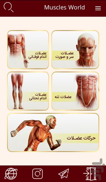 دنیای عضلات - عکس برنامه موبایلی اندروید