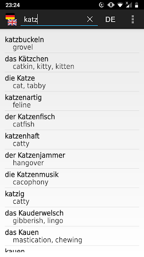 German - English offline dict. - عکس برنامه موبایلی اندروید