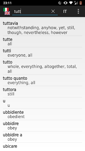 Italian-English offline dict. - عکس برنامه موبایلی اندروید
