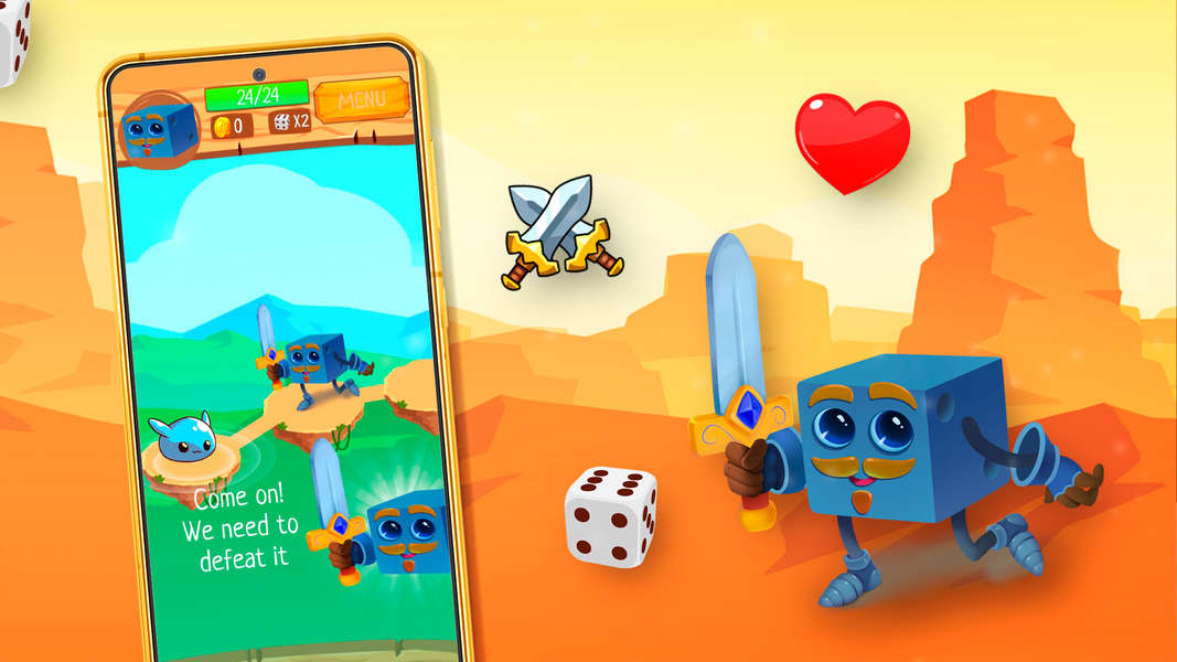 Dice Adventures Roguelike Game - Gameplay image of android game