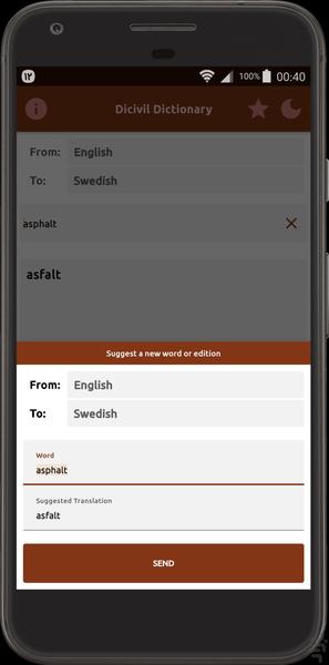 دیکشنری سوئدی به فارسی و انگلیسی - عکس برنامه موبایلی اندروید