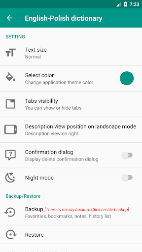 English-polish dictionary - Image screenshot of android app