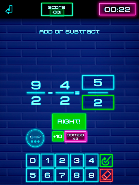 Fraction Challenge: Math games - Gameplay image of android game