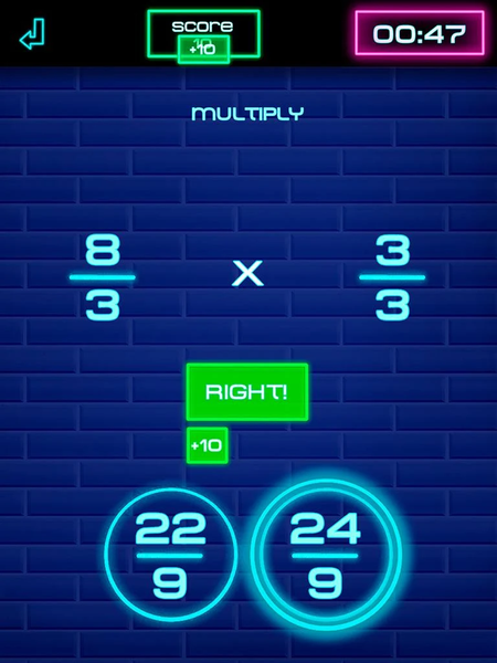 Fraction Challenge: Math games - Gameplay image of android game