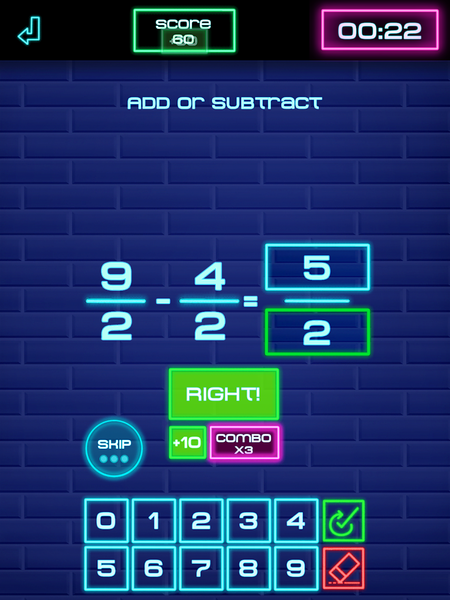 Fraction Challenge: Math games - Gameplay image of android game
