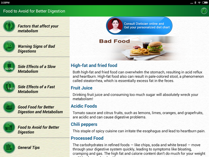 Healthy Digestion Foods Diet - عکس برنامه موبایلی اندروید