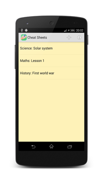 Cheat Sheets - عکس برنامه موبایلی اندروید