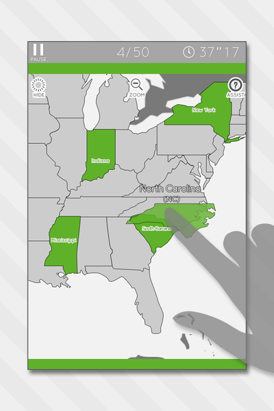 E. Learning U.S. Map Puzzle - عکس بازی موبایلی اندروید